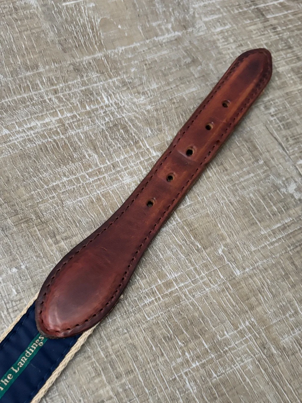 Vintage YRI Golf Belt Mens 32 The Landings Club Georgia Canvas Leather Preppy